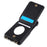 For iPhone 16 Plus Case with Card Holder, Shoulder Strap PC+TPU Ring Kickstand Phone Back Cover - Black - 6