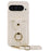 For Google Pixel 9 Pro XL  /  9 Pro Case with Card Holder, Shoulder Strap PC+TPU Ring Kickstand Phone Back Cover - White - 1