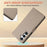For Samsung Galaxy A35 5G Wallet Phone Case Shockproof TPU+PU Leather Flip Cover with Mirror, Strap - Khaki - 6