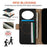 For iPhone 16 Plus Wallet Phone Case Shockproof TPU+PU Leather Flip Cover with Mirror, Strap - Black - 4