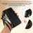 For iPhone 16 Plus Wallet Phone Case Shockproof TPU+PU Leather Flip Cover with Mirror, Strap - Black - 5
