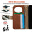 For iPhone 16 Pro Max Wallet Phone Case Shockproof TPU+PU Leather Flip Cover with Mirror, Strap - Brown - 6