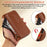 For iPhone 16 Pro Max Wallet Phone Case Shockproof TPU+PU Leather Flip Cover with Mirror, Strap - Brown - 7