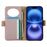 For iPhone 15 Pro Max Wallet Phone Case Shockproof TPU+PU Leather Flip Cover with Mirror, Strap - Purple - 2