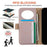 For iPhone 15 Pro Max Wallet Phone Case Shockproof TPU+PU Leather Flip Cover with Mirror, Strap - Purple - 5