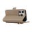 For iPhone 15 Pro Wallet Phone Case Shockproof TPU+PU Leather Flip Cover with Mirror, Strap - Khaki - 4