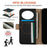 For Google Pixel 8 Pro Wallet Phone Case Shockproof TPU+PU Leather Flip Cover with Mirror, Strap - Black - 5
