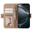 For iPhone 15 Pro Leather Case with Card Holder, Straps, Shockproof Wallet Phone Cover - Khaki - 2