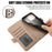 For iPhone 15 Pro Leather Case with Card Holder, Straps, Shockproof Wallet Phone Cover - Khaki - 6