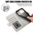 For iPhone 14 Pro Leather Case with Card Holder, Straps, Shockproof Wallet Phone Cover - Grey Blue - 6