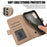 For Samsung Galaxy A55 5G Leather Case with Card Holder, Straps, Shockproof Wallet Phone Cover - Khaki - 5
