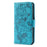 Imprinted Roses Phone Case For iPhone 12 / 12 Pro 6.1 Inch, Drop-Proof PU Leather Flip Cover Wallet Stand Protective Phone Shell - Blue - 4