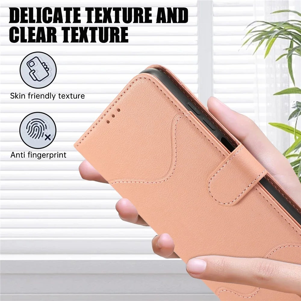 For Samsung Galaxy A35 5G Leather Phone Case with Card Holder, Wallet, Straps Protective Flip Cover - Pink - 7