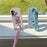 For iPhone 16 Case Cute Pattern Soft PU+PC Phone Back Cover with Braided Handy Strap - Sky Blue Rabbit - 6