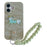 For iPhone 16 Plus Case Cute Pattern Soft PU+PC Phone Back Cover with Braided Handy Strap - Lihgt Green Dog - 1