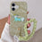 For iPhone 16 Plus Case Cute Pattern Soft PU+PC Phone Back Cover with Braided Handy Strap - Lihgt Green Dog - 2