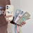 For iPhone 16 Plus Case Cute Pattern Soft PU+PC Phone Back Cover with Braided Handy Strap - Lihgt Green Dog - 5