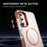 For Samsung Galaxy S25 Clear Phone Case with Lens Kickstand Cover Magnetic Case - Orange - 6