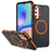 For Samsung Galaxy S25 Case with Lens Kickstand Matte Back Cover Magnetic Case - Orange - 1