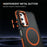 For Samsung Galaxy S25 Case with Lens Kickstand Matte Back Cover Magnetic Case - Orange - 3