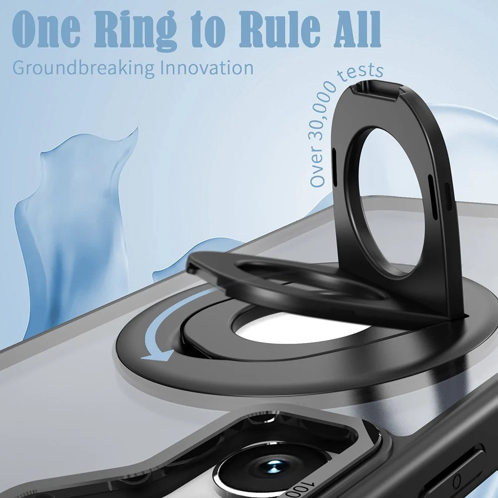 For Samsung Galaxy S25+ Case Rotating Kickstand Acrylic+TPU Phone Cover Magnetic Case - Black - 5