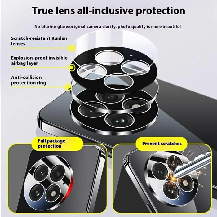 For OnePlus 13 Case Electroplating PC Phone Back Cover with Camera Lens Protector - Black - 3