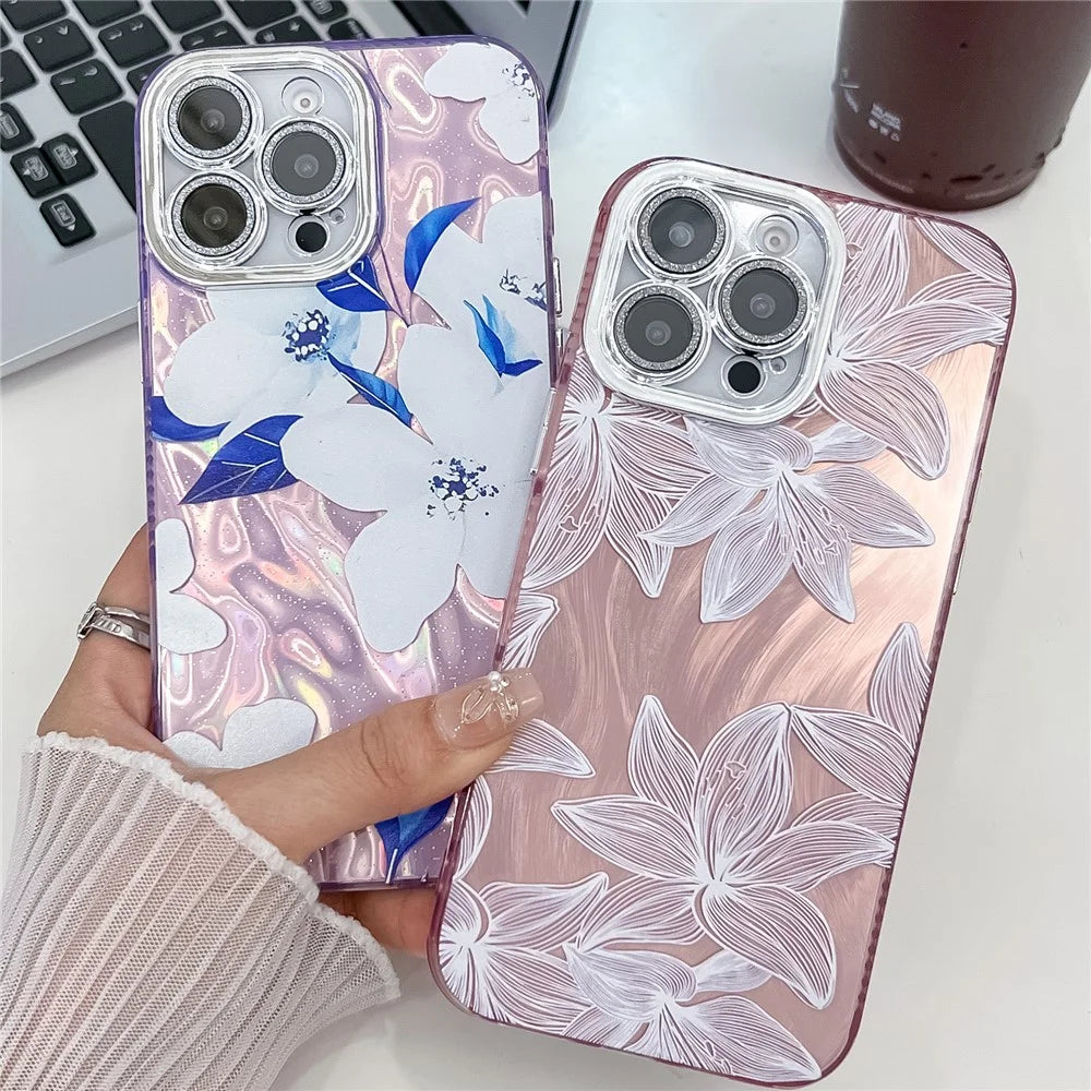 For iPhone 16 Pro Max Case Electroplated IMD TPU+PC Phone Back Cover with Glass Lens Film - FL11 - 3