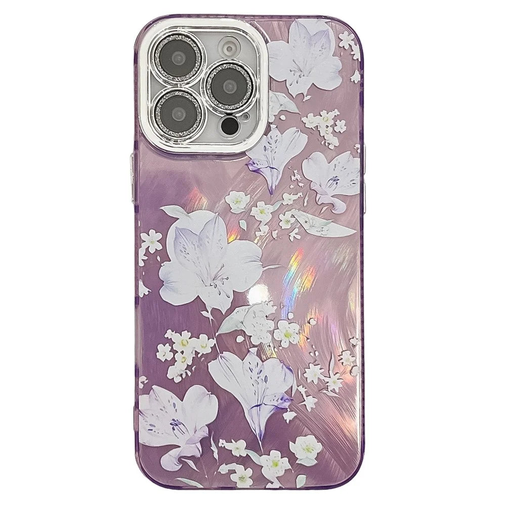 For iPhone 16 Pro Case Electroplated IMD TPU+PC Phone Back Cover with Glass Lens Film - FL11 - 1