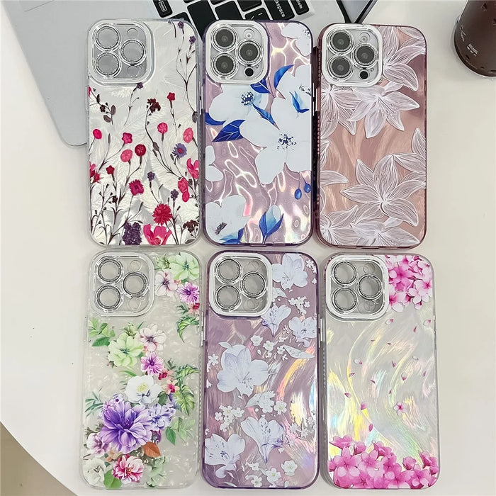 For iPhone 16 Pro Case Electroplated IMD TPU+PC Phone Back Cover with Glass Lens Film - FL11 - 7