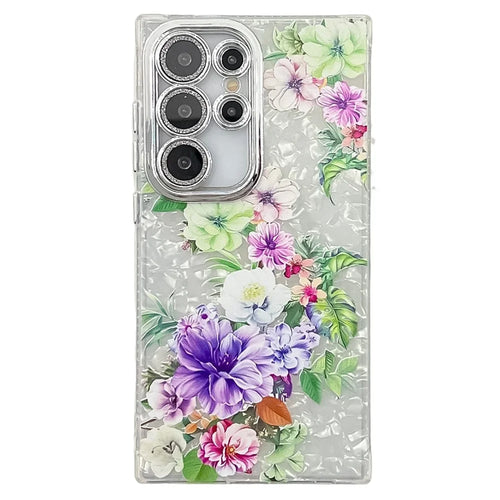For Samsung Galaxy S24 Ultra Case Electroplated IMD TPU+PC Phone Back Cover with Glass Lens Film -  FL10 - 1