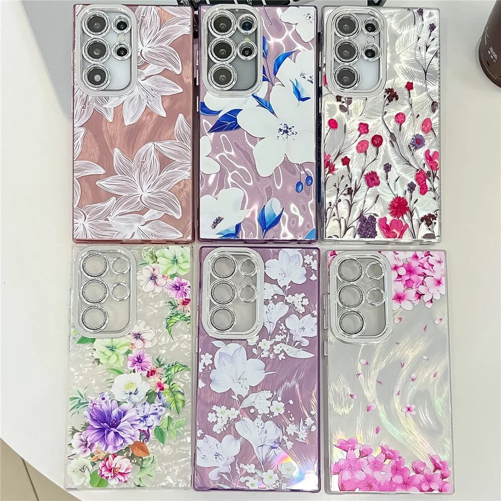 For Samsung Galaxy S24 Ultra Case Electroplated IMD TPU+PC Phone Back Cover with Glass Lens Film -  FL10 - 7