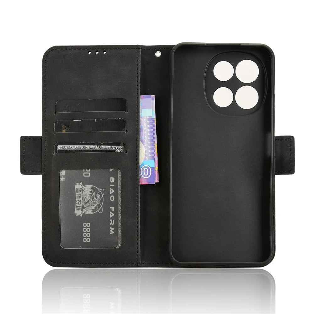For TECNO Spark 30 5G KL8 / Pova 6 Neo 5G Leather Case Phone Wallet Cover with Multiple Card Slots - Black - 5