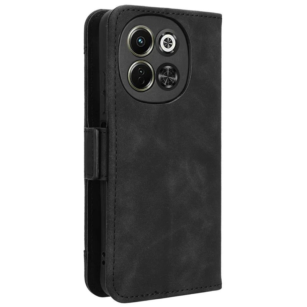 For TECNO Spark 30 5G KL8 / Pova 6 Neo 5G Leather Case Phone Wallet Cover with Multiple Card Slots - Black - 7