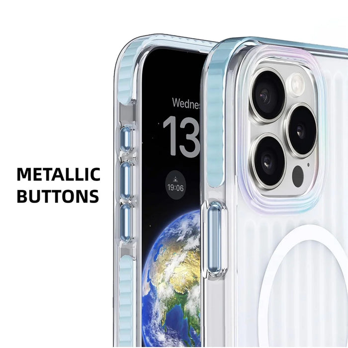 MUTURAL For iPhone 16 Pro Max Case Compatible with MagSafe TPU+PC Phone Back Cover Stripe Pattern - 6