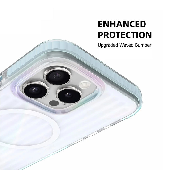 MUTURAL For iPhone 16 Pro Max Case Compatible with MagSafe TPU+PC Phone Back Cover Stripe Pattern - 7