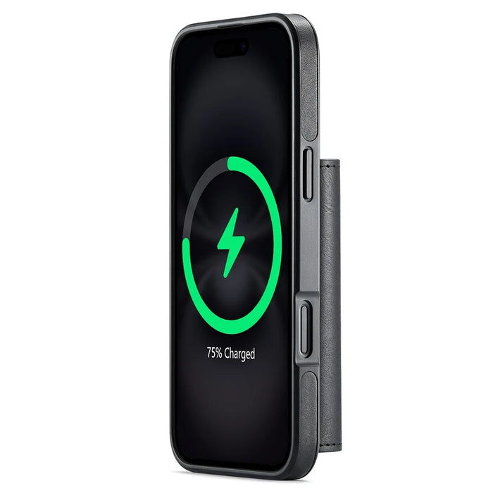 MAGKING K2 Series For iPhone 16 Case Compatible with MagSafe PC+TPU+PU Phone Cover - Black - 3