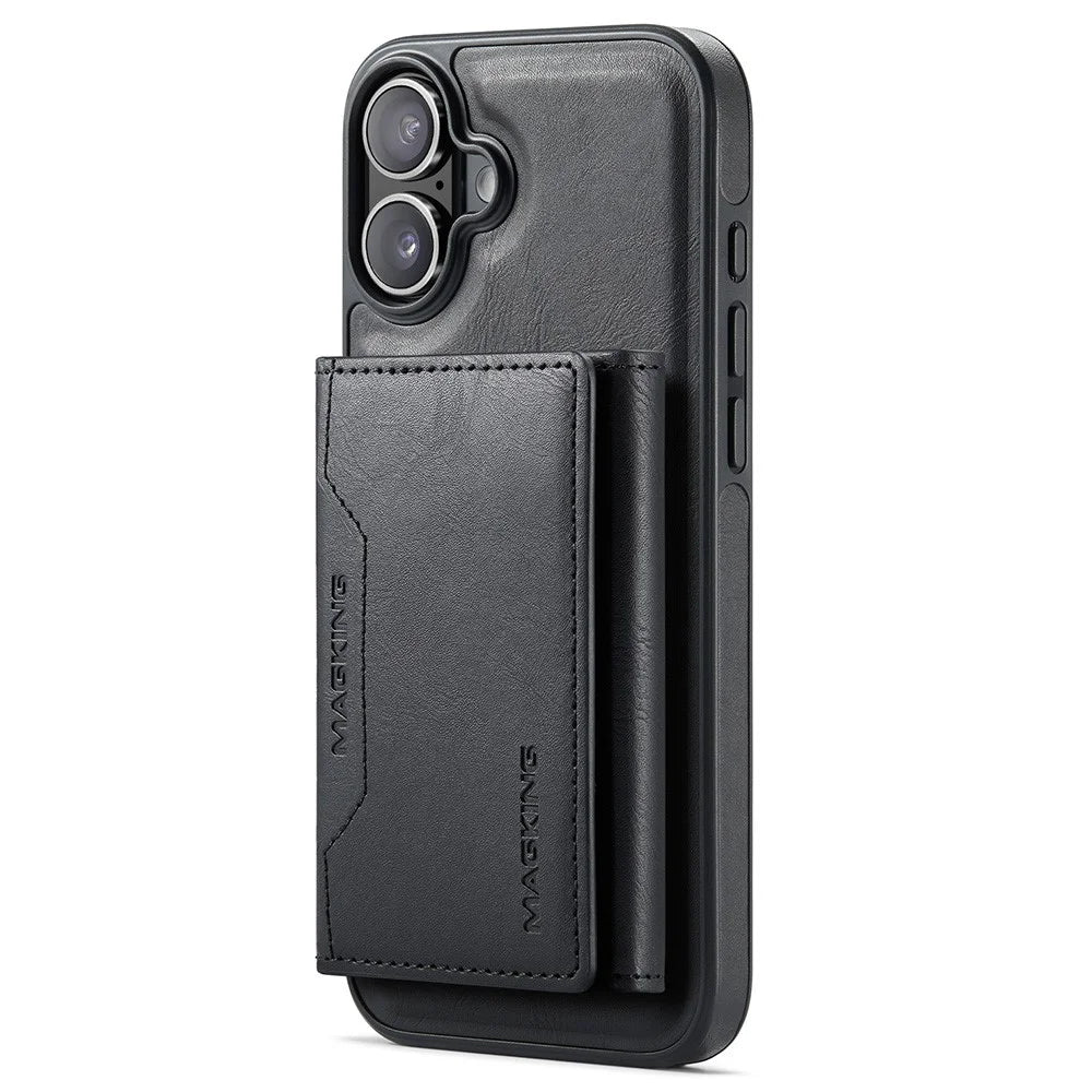 MAGKING K2 Series For iPhone 16 Plus Case Compatible with MagSafe PC+TPU+PU Phone Cover - Black - 2