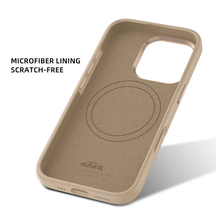 MUTURAL For iPhone 16 Pro Max Magnetic Case Compatible with MagSafe Liquid Silicone Back Cover - Desert Gold - 3