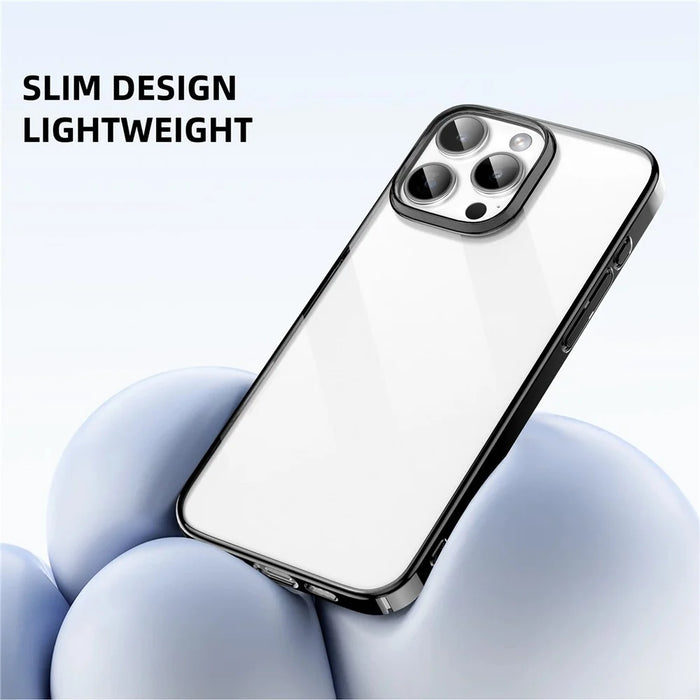 MUTURAL For iPhone 16 Pro Clear Phone Case PC+TPU Mobile Back Cover - Black - 5