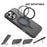 MUTURAL For iPhone 16 Pro Case Compatible with MagSafe Ring Kickstand PC+TPU Back Cover - Black - 3