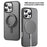 MUTURAL For iPhone 16 Pro Case Compatible with MagSafe Ring Kickstand PC+TPU Back Cover - Black - 6