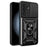 For Samsung Galaxy A36 5G Case with Slide Camera Lid PC+TPU Kickstand Phone Cover - Black - 1