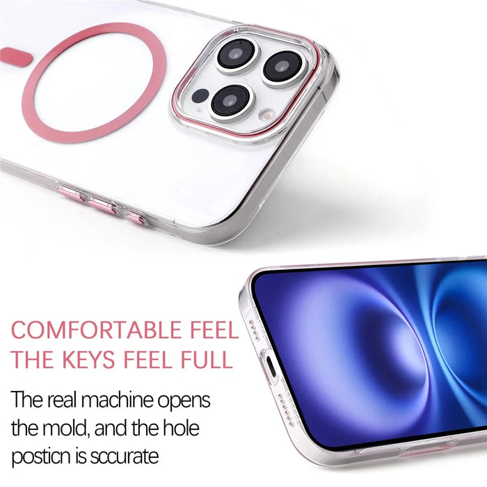 For iPhone 16 Pro Max Magnetic Case Compatible with MagSafe 1.0mm Ultra Thin PC Back Cover - Pink - 7