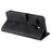 For Google Pixel 9a Leather Case Splicing Stitching Wallet Stand Phone Cover with Strap - Black - 4