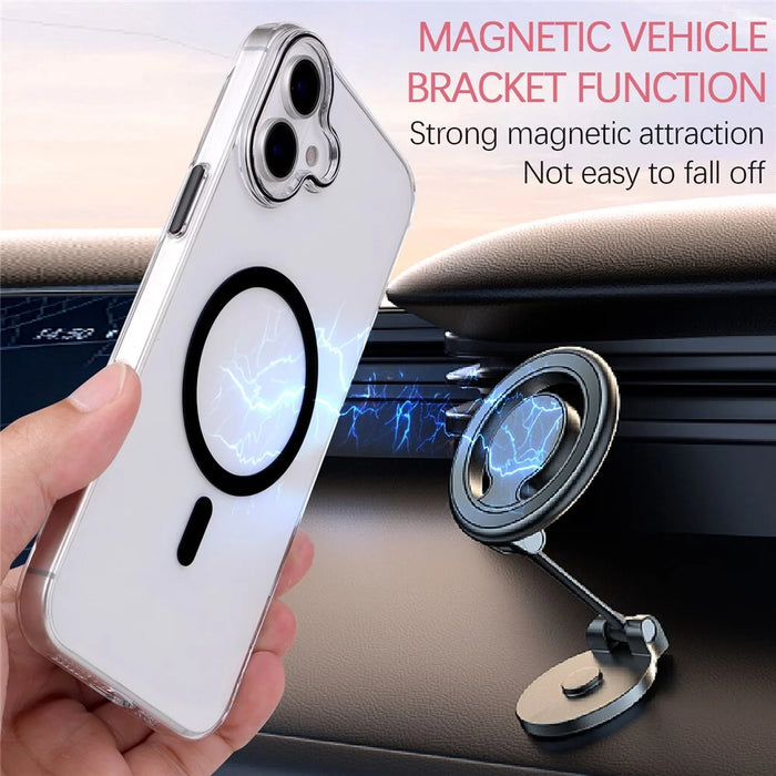 For iPhone 16 Plus Magnetic Case Compatible with MagSafe 1.0mm Ultra Thin PC Back Cover - Black - 2