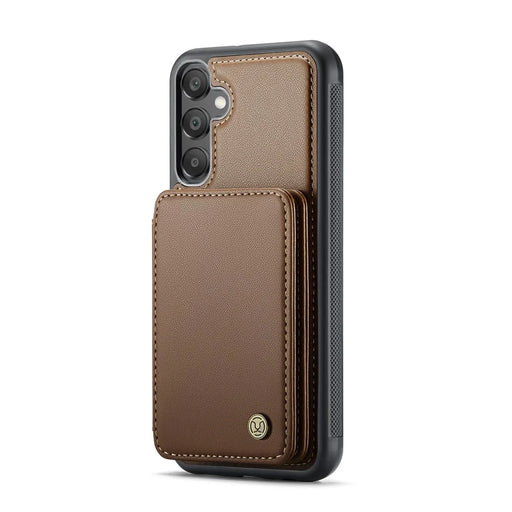 JEEHOOD J05 For Samsung Galaxy A16 5G Case Leather Mobile Cover with Detachable Magnetic Card Bag - Brwon - 2