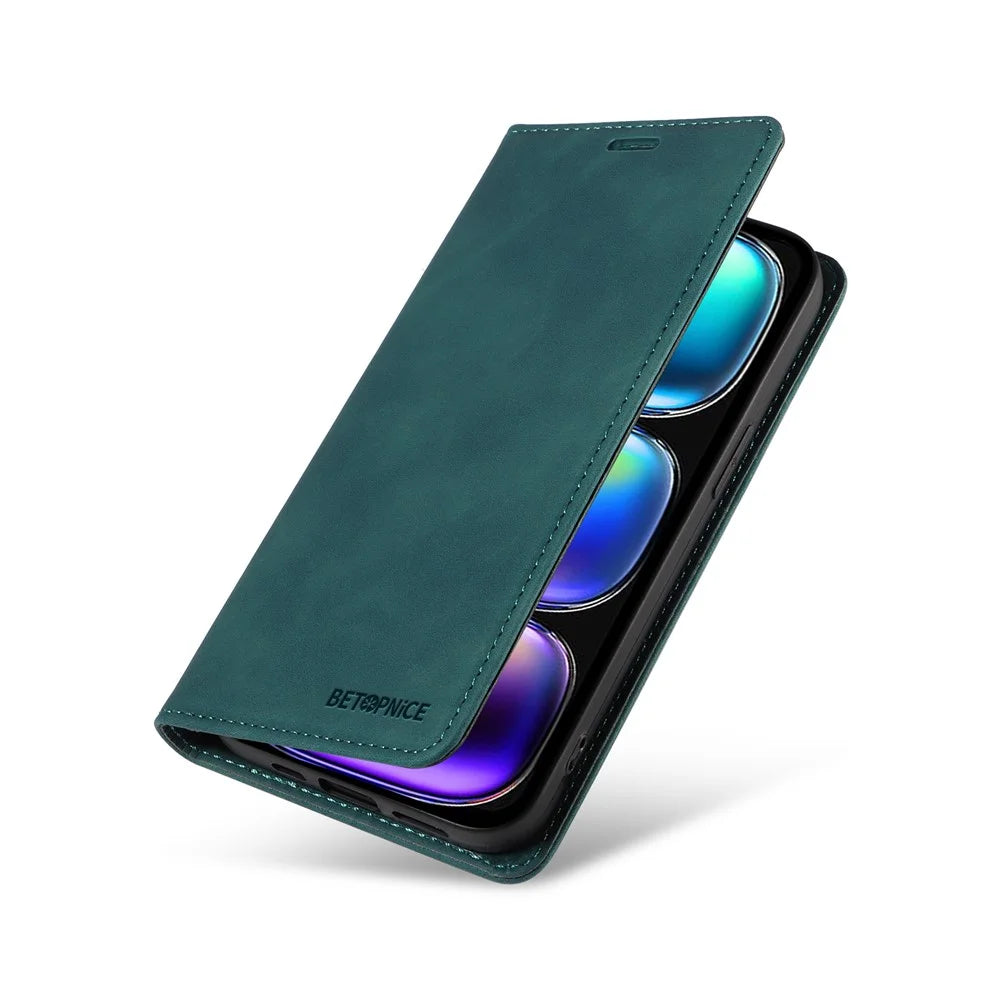 BETOPNICE 003 For Infinix Hot 50i 4G / Smart 9 4G Wallet Case Leather Phone Cover with Stand - Green - 6