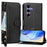 For Samsung Galaxy S25 Case Zipper Pocket Multiple Card Slots Leather Phone Cover - Black - 2