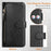 For Samsung Galaxy S25+ Case Zipper Pocket Multiple Card Slots Leather Phone Cover - Black - 7
