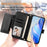 For iPhone 17e / 16e Case Zipper Pocket Multiple Card Slots Leather Phone Cover - Black - 6